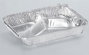 Aluminium food container with three compartments SC3L